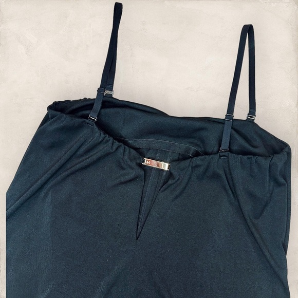 NWT Halston Heritage Black Adjustable Strap Polyester Jumpsuit Size Small - Picture 8 of 15